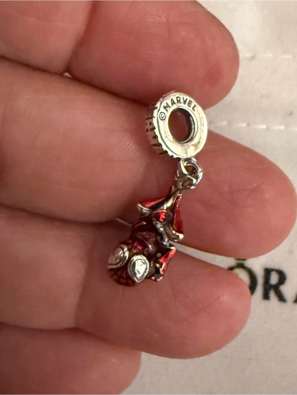 Marvel Red and Silver Iron Man Helmet Dangle Charm